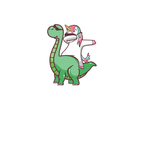 Dinozaur dabunicorn model negru pe tricou