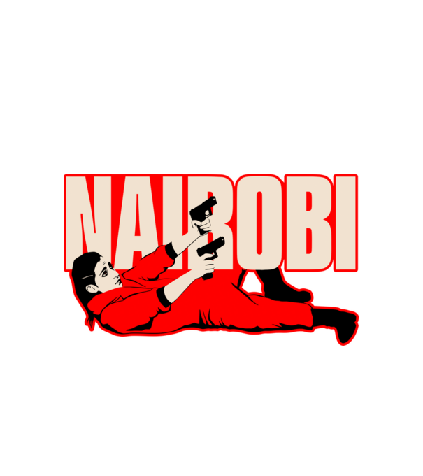 nairobi la casa de papel model alb pe tricou