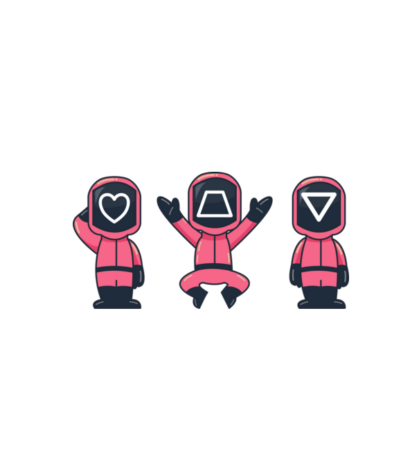 cute squid game toys model negru pe tricou