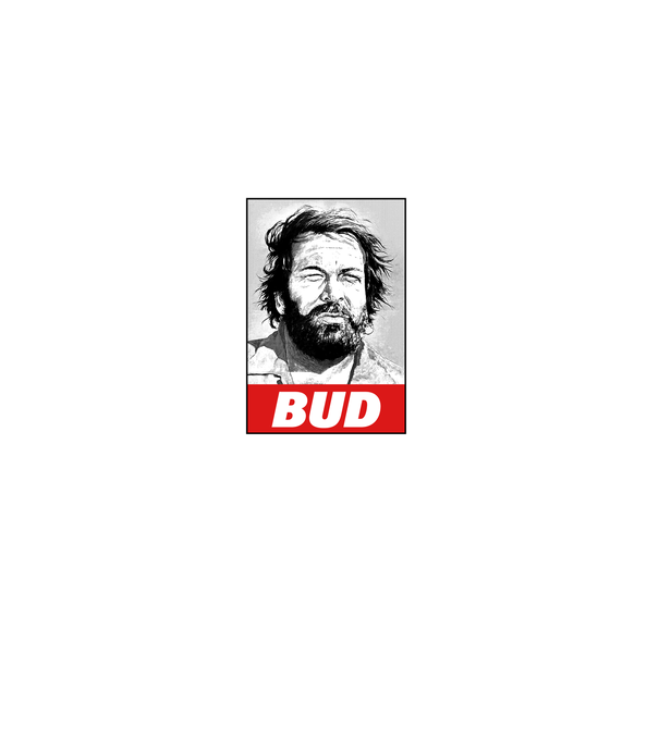 Bud Spencer halftone model gri pe tricou