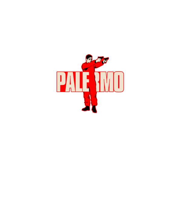 palermo la casa de papel model negru pe tricou