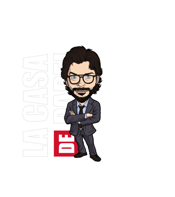 la cas de papel professor model alb pe tricou