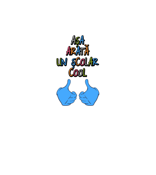 așa arată un școlar cool model alb pe tricou