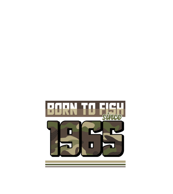 Born to fish since 1965 model alb pe tricou