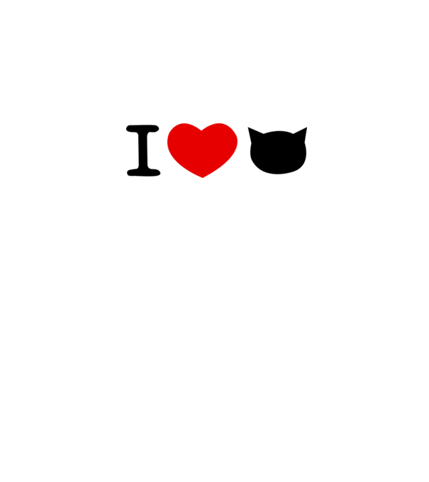 I love Pisică model alb pe tricou