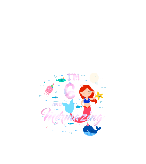Mermazing Birthday 6 model negru pe tricou