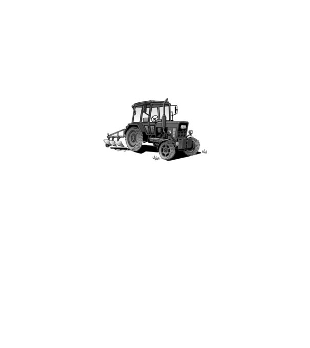 TRACTOR model alb pe tricou