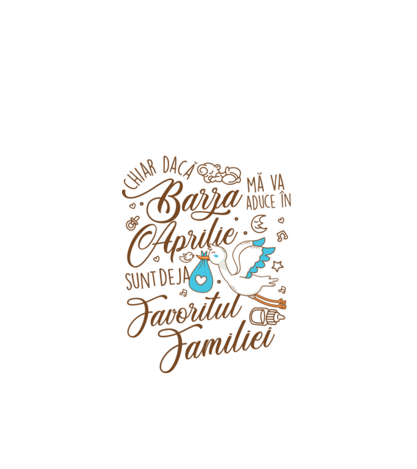 Favoritul familiei APRILIE model alb pe tricou