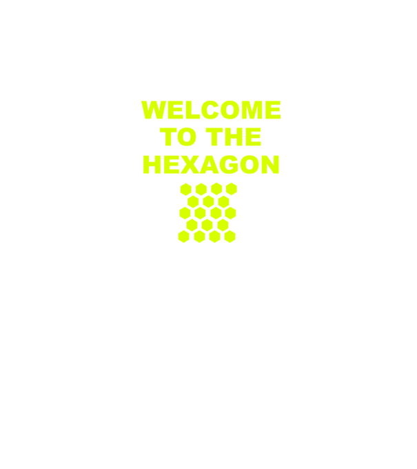 Welcome to the hexagon model roșu pe tricou