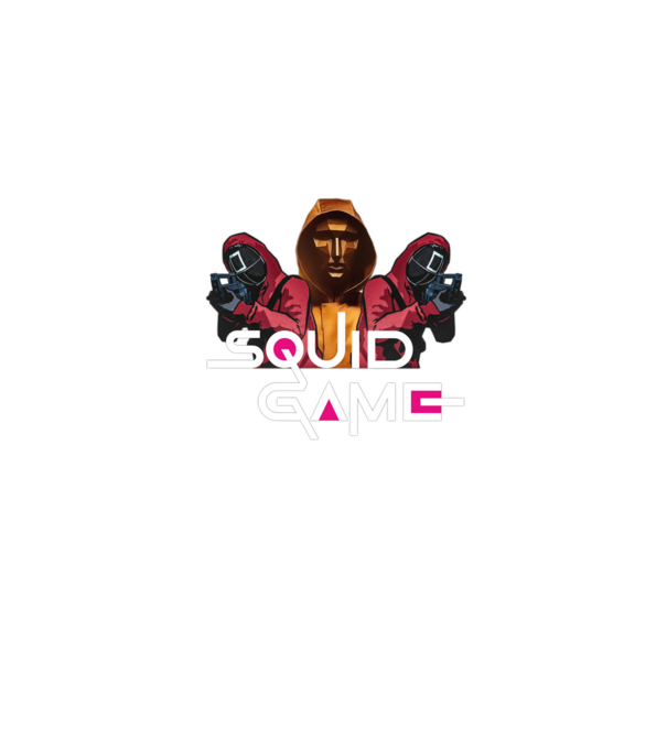 squid game poster model albastru jeanși pe tricou