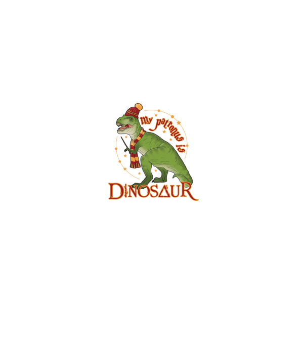 My patronus is dinosaur model negru pe tricou