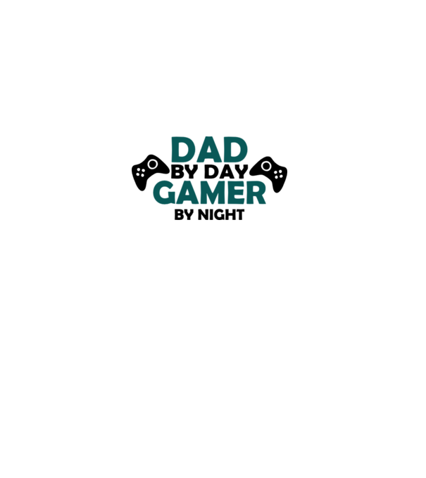 Dad by day gamer by night model alb pe tricou