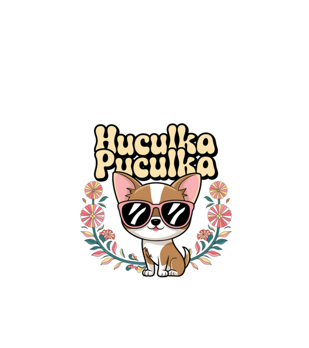 Huculka Puculka câine 1 model alb pe tricou
