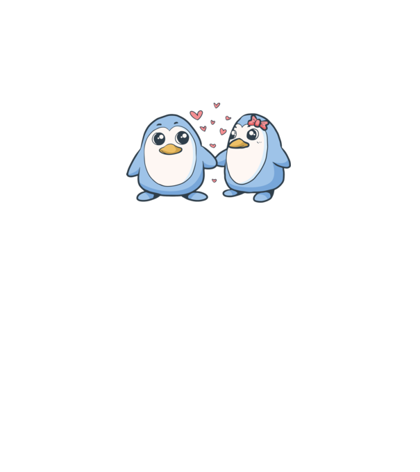 PINGUIN ÎNDRĂGOSTIT 2 model alb pe tricou