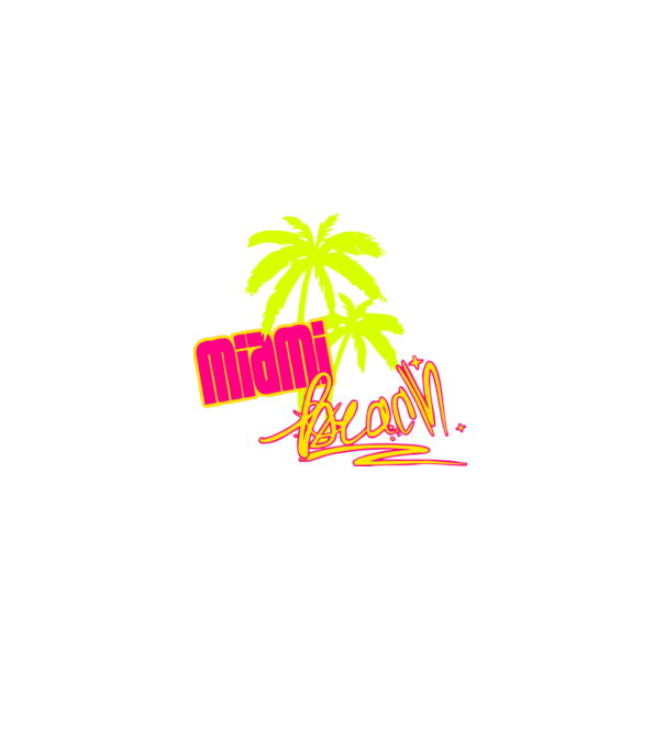 Miami beach model albastru închis pe tricou