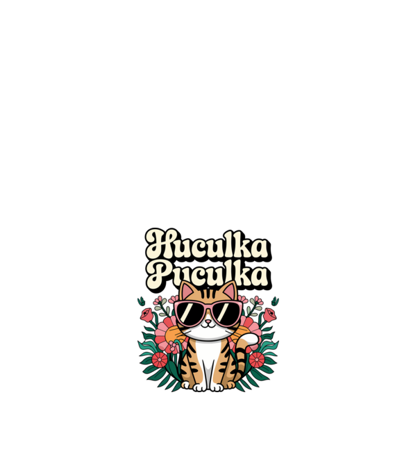 Huculka Puculka pisică 3 model alb pe tricou