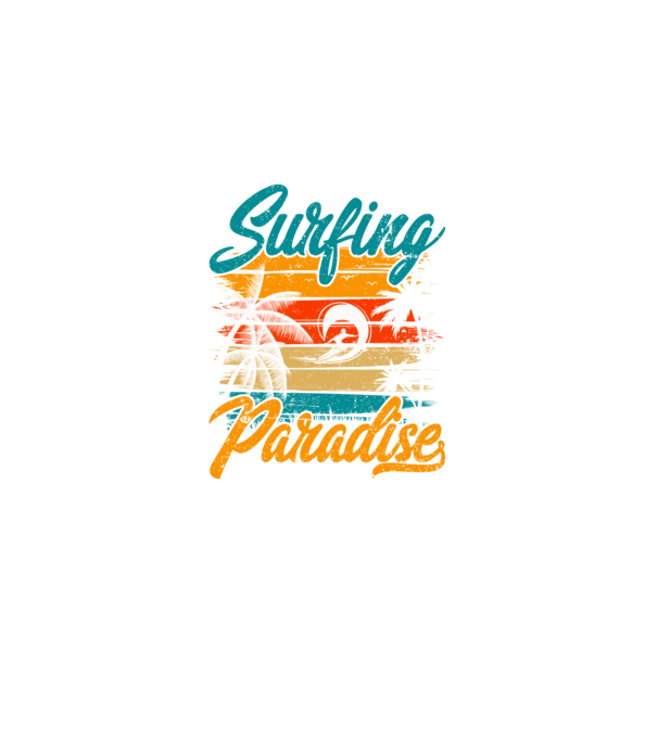 Surfing Paradise model negru pe tricou