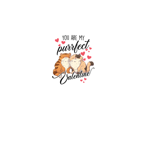 My purrfect valentine model alb pe tricou