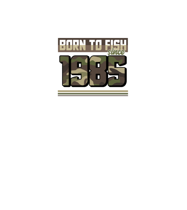 Born to fish since 1985 model negru pe tricou