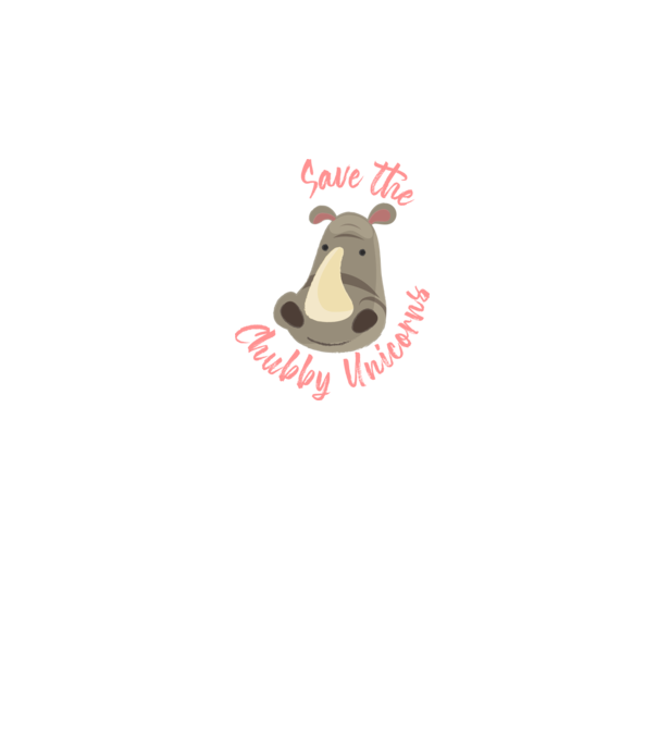 Save the chubby unicorns model negru pe tricou