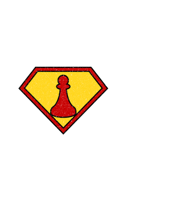 SuperChess pion de șah model negru pe tricou