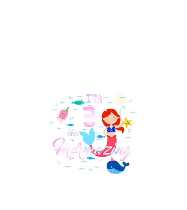 Mermazing Birthday 3 model negru pe tricou