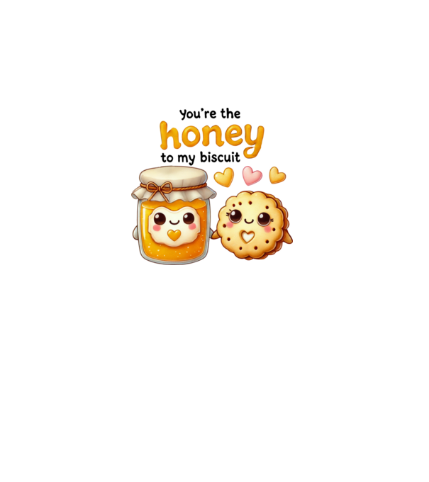 Honey to my Biscuit model alb pe tricou