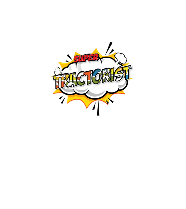 Super Tractorist model alb pe tricou
