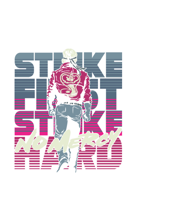 Strike first strike hard neon model negru pe tricou