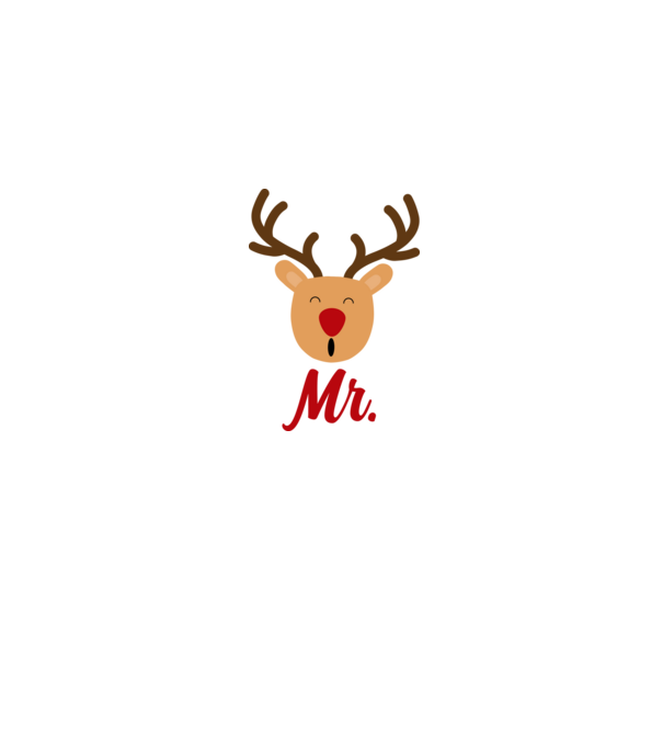 Mr. Reindeer Christmas couple model gri pe tricou