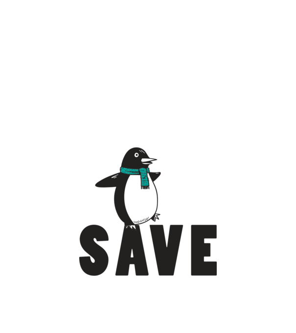 Save penguin model alb pe tricou