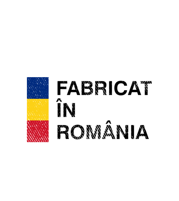 Fabricat în România model alb pe tricou