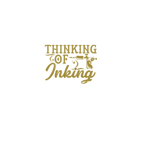 Thinking of inking model negru pe tricou