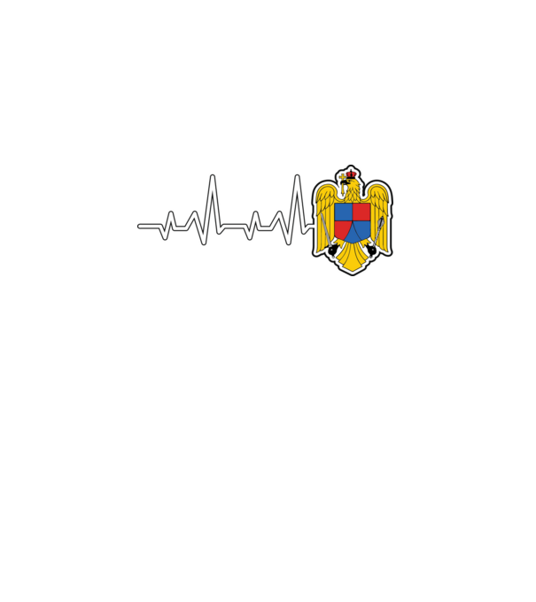 ROMANIA heartbeat model negru pe tricou