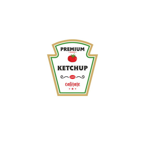 ketchup premium - calitate model negru pe tricou