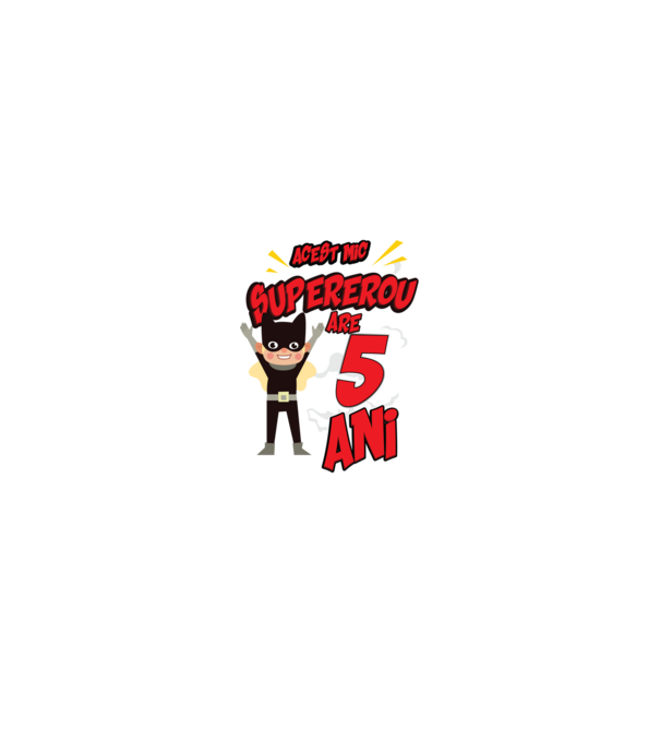 Acest mic supererou are 5 ani model negru pe tricou