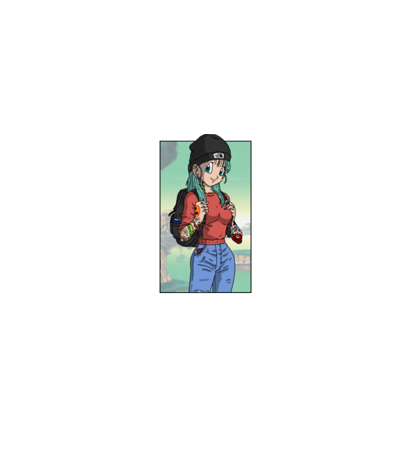 dragon ball bulma model roșu pe tricou
