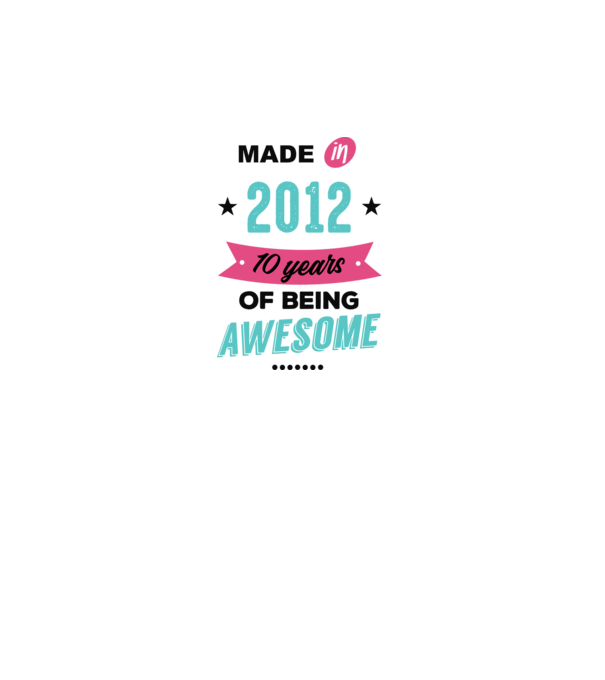 MADE in 2012 model alb pe tricou