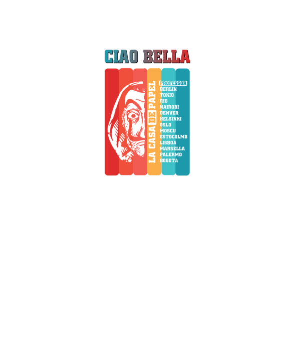 ciao bella retro model negru pe tricou