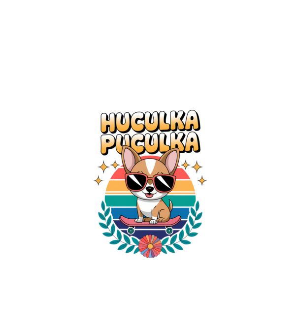 Huculka Puculka Câine 2 model alb pe tricou