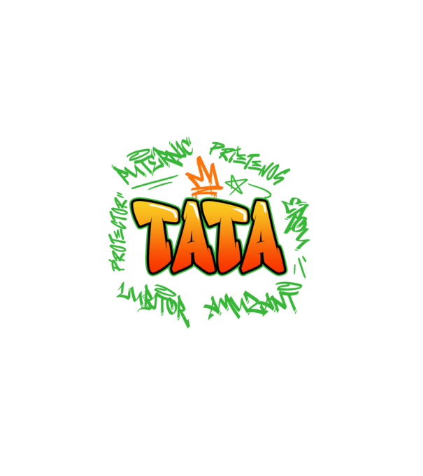 Graffiti tata model negru pe tricou