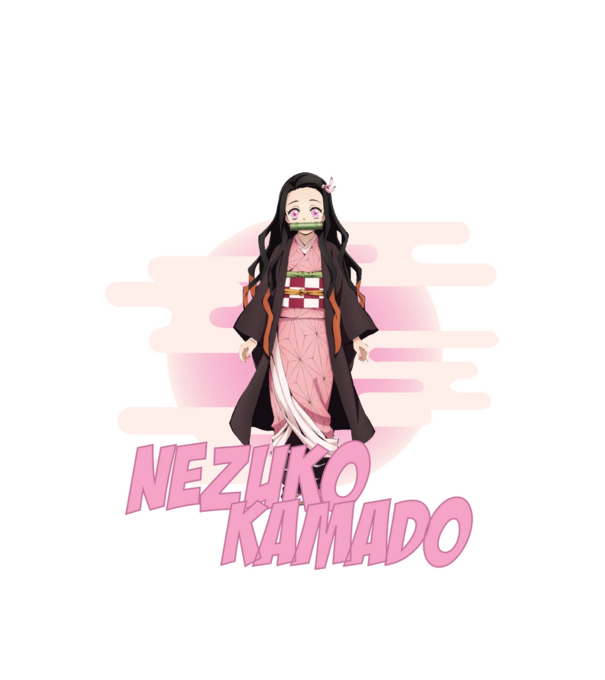 Demon Slayer Nezuko model alb pe tricou