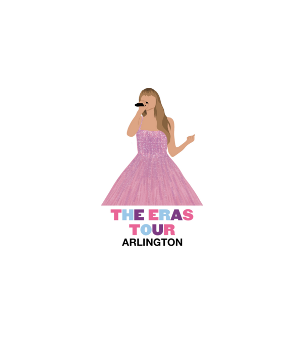 Taylor Swift The Eras Tour Arlington model alb pe tricou