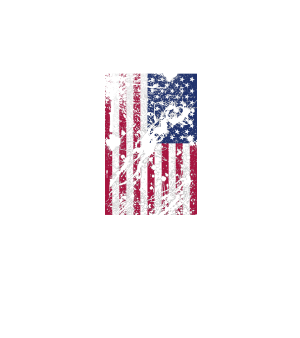 ripped flag U.S. model alb pe tricou