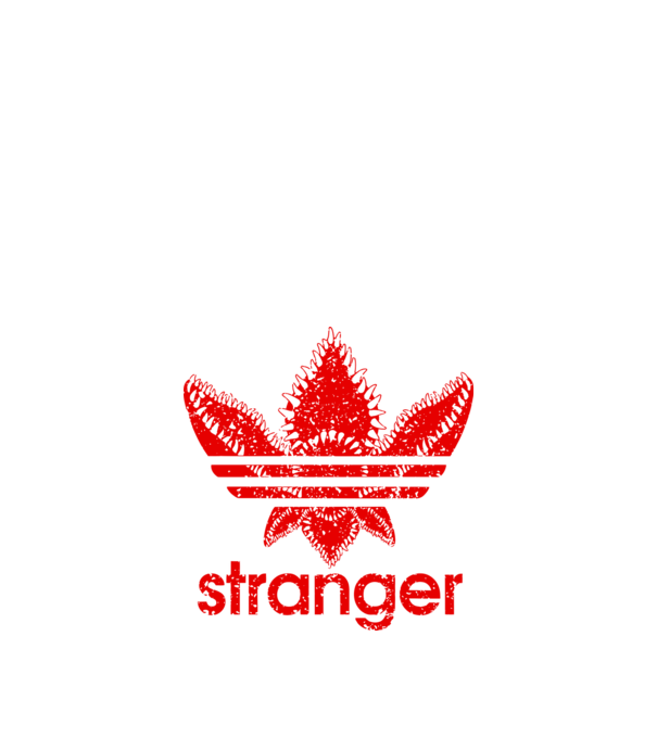stranger logo red model negru pe tricou