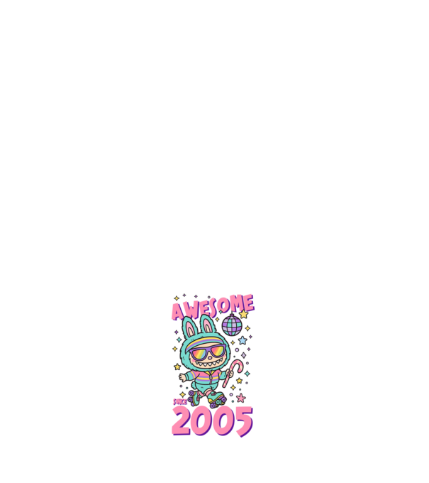 Awesome since 2005 - Labubu model negru pe tricou