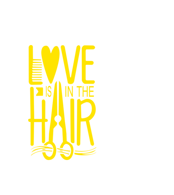 Love is in the hair model alb pe tricou