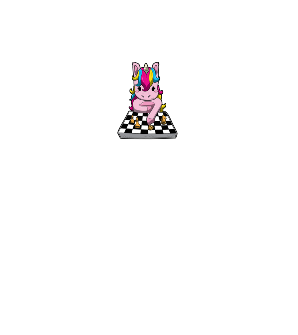 Chessicorn model negru pe tricou