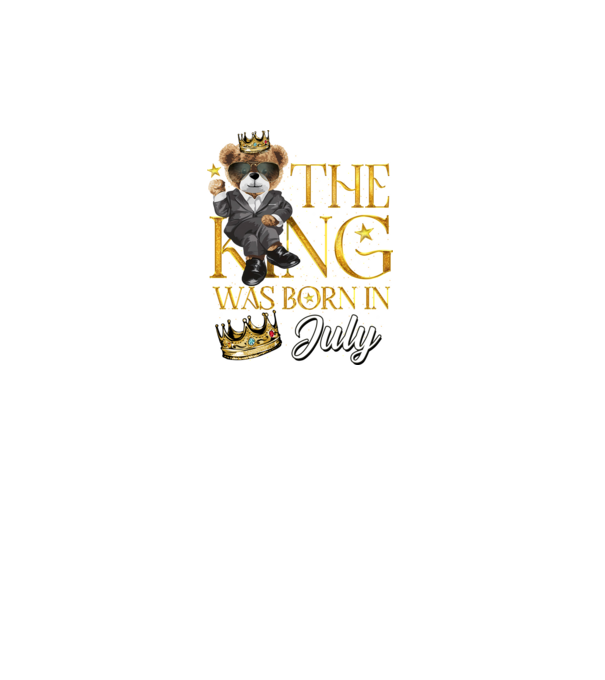The king was born int JULY model negru pe tricou