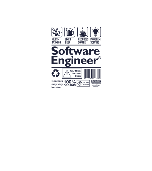 Software Engineer model gri pe tricou